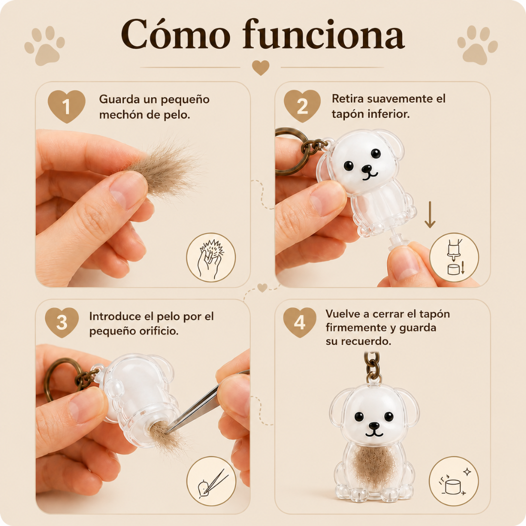 Pawmy™ Llavero Cápsula para Pelo de Mascota